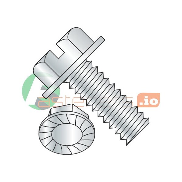 Newport Fasteners #10-32 x 5/8 in Slotted Hex Machine Screw, Zinc Plated Steel, 5000 PK 775218 - main